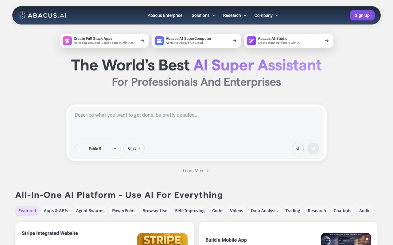 Abacus.AI — website screenshot
