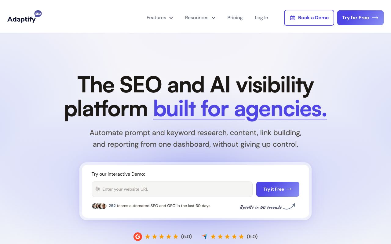 Adaptify SEO — website screenshot
