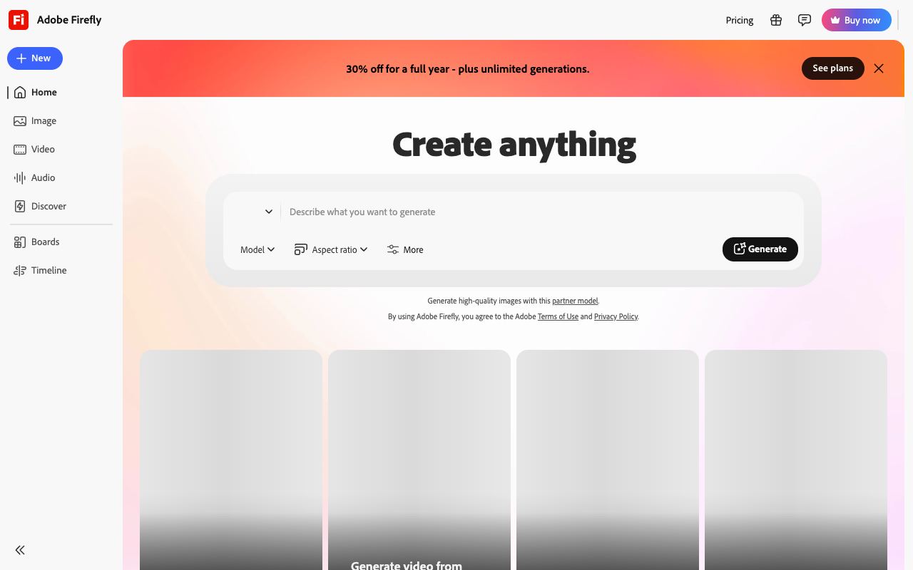 Adobe Firefly — website screenshot