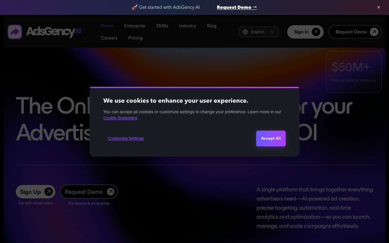 Adsgency — website screenshot