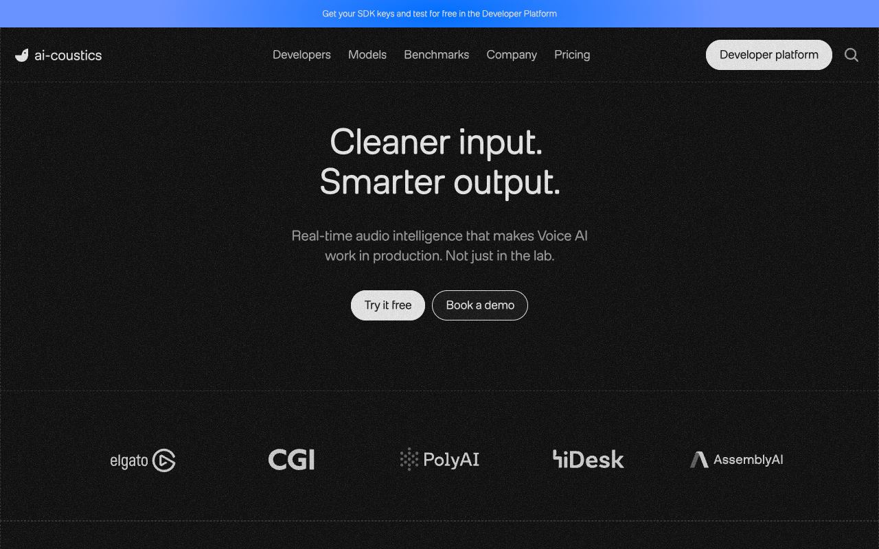 AI Coustics — website screenshot