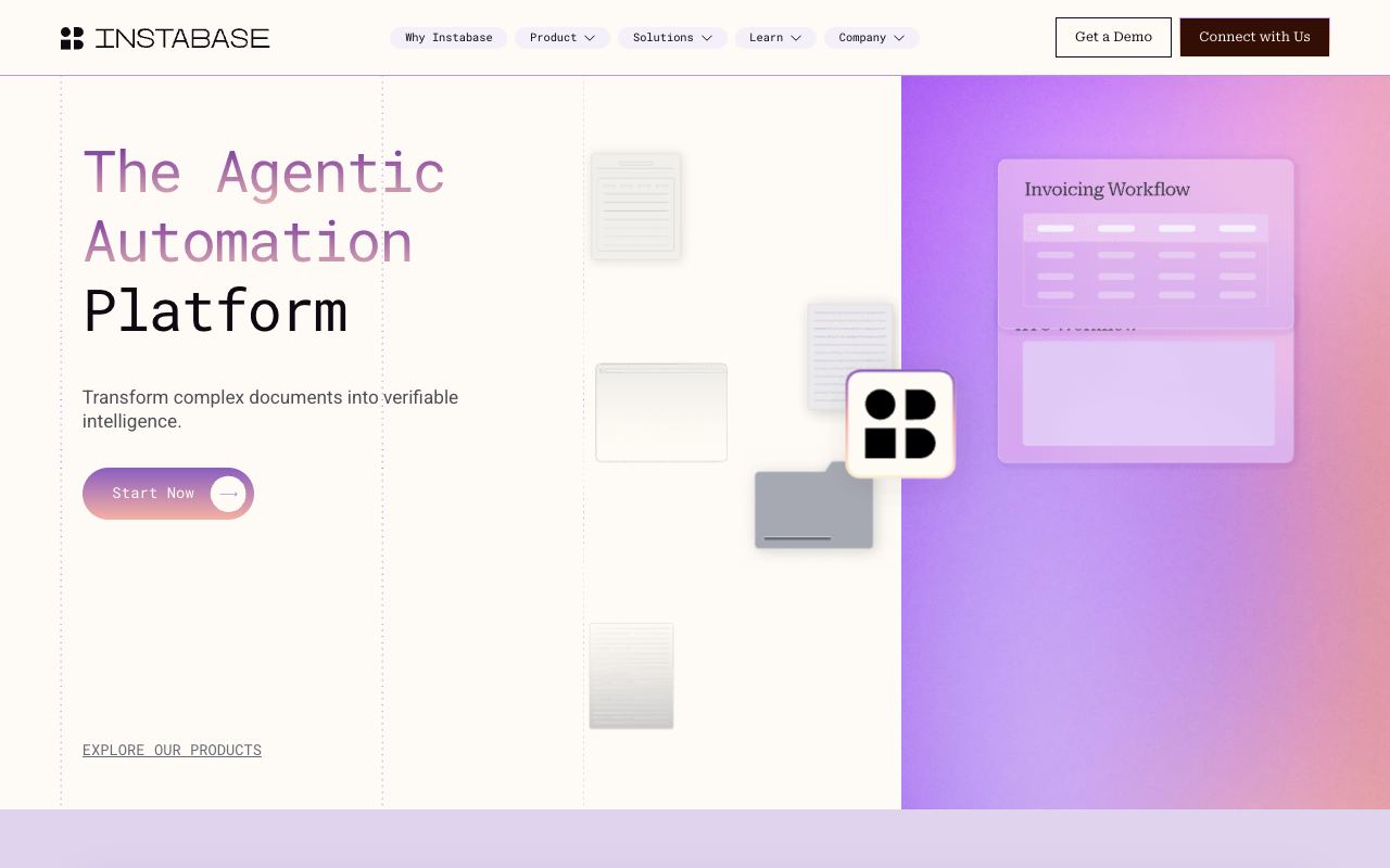 Instabase AI Hub — website screenshot