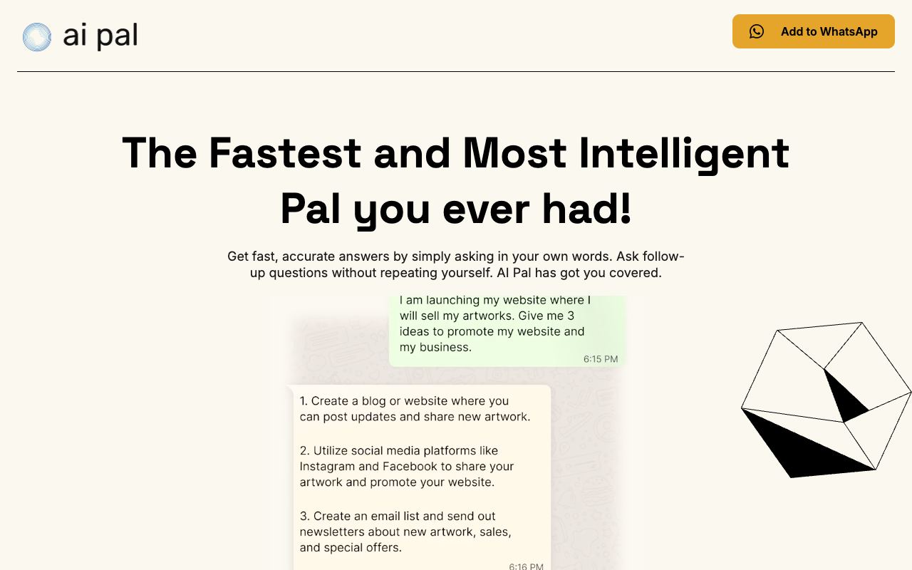 AI Pal — website screenshot