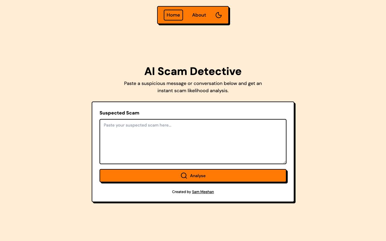 AI Scam Detective — site ekran görüntüsü