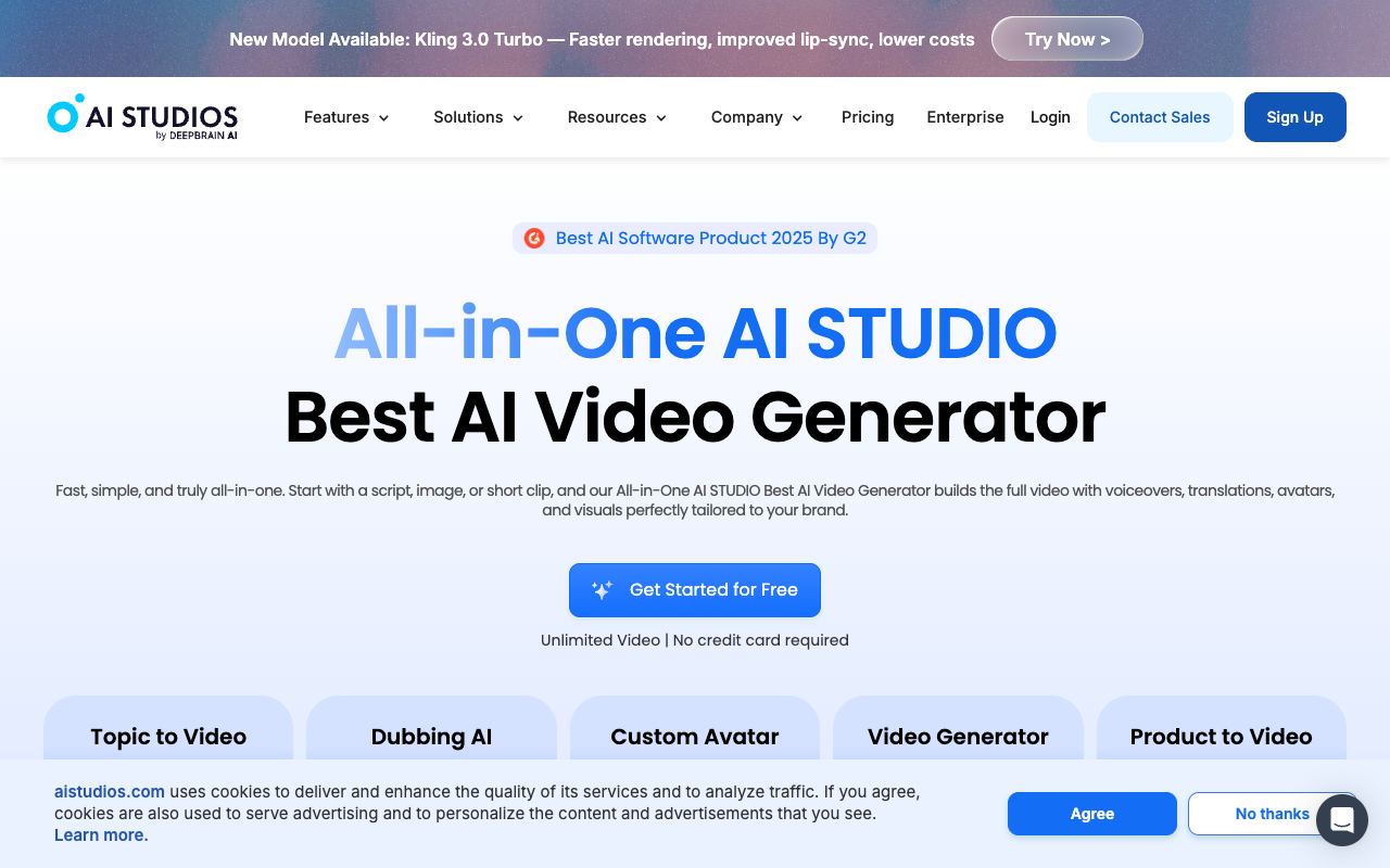 AI Studios — website screenshot