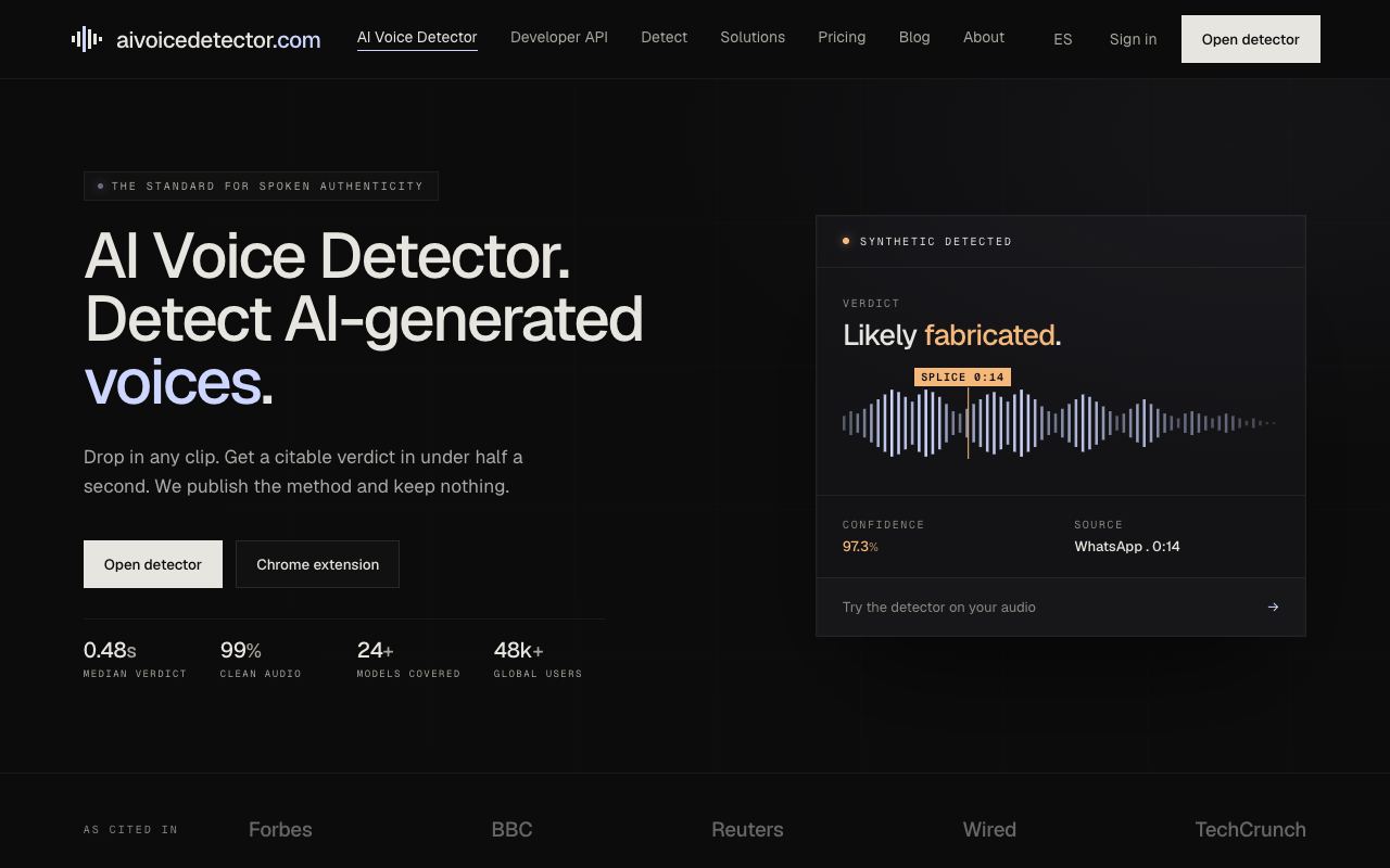 AI Voice Detector — website screenshot