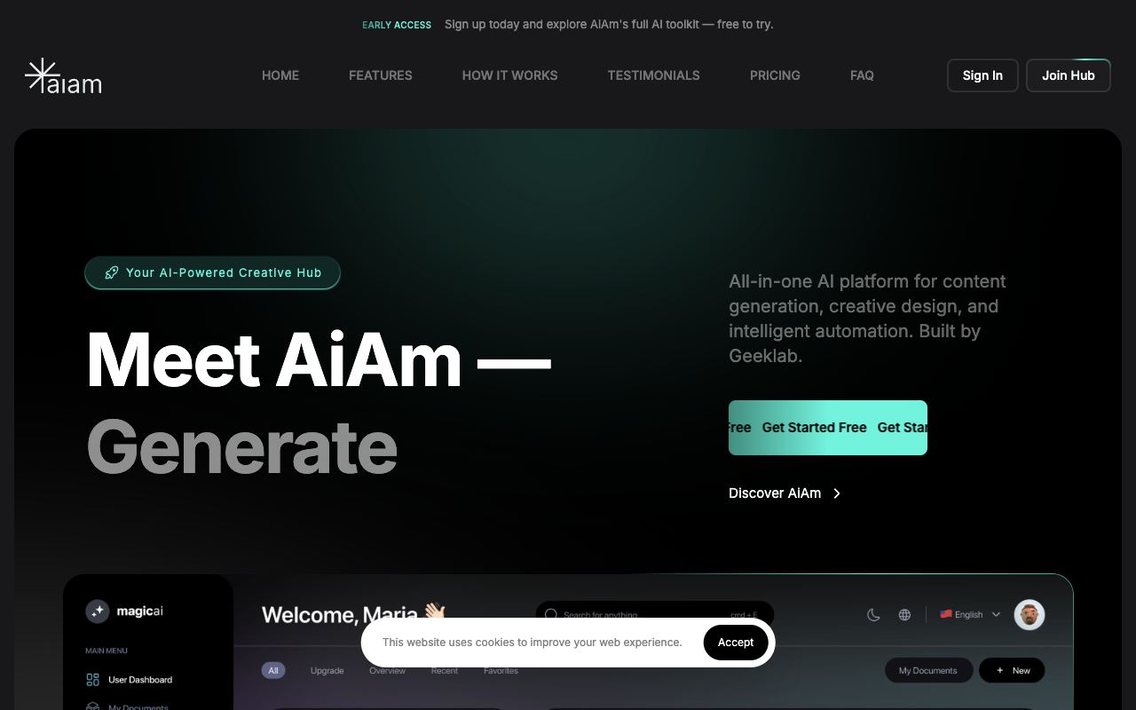 AiAm — site ekran görüntüsü