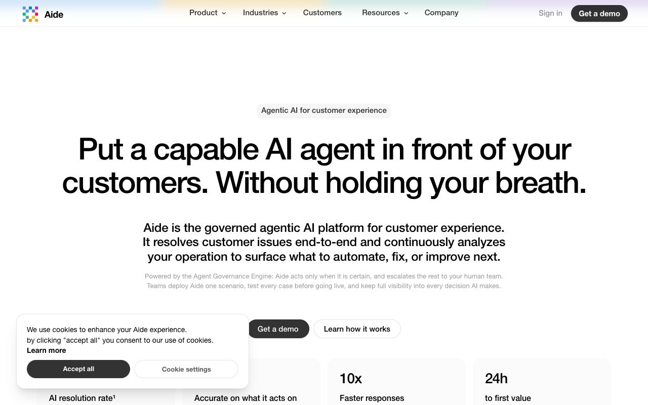 Aide — website screenshot