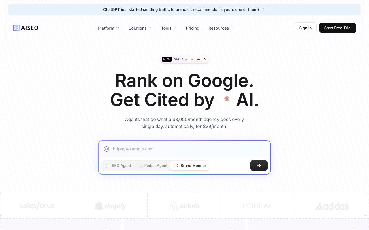 Aiseo — website screenshot