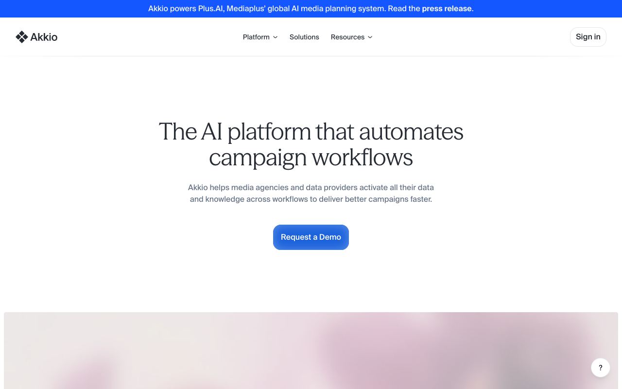 Akkio — website screenshot
