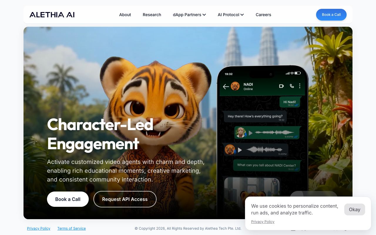 Alethia — website screenshot