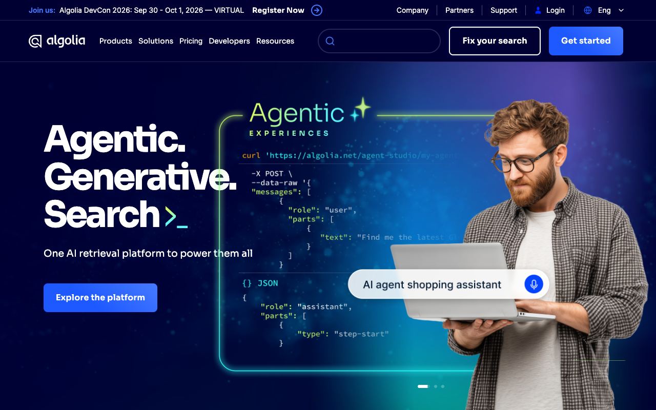 Algolia — website screenshot