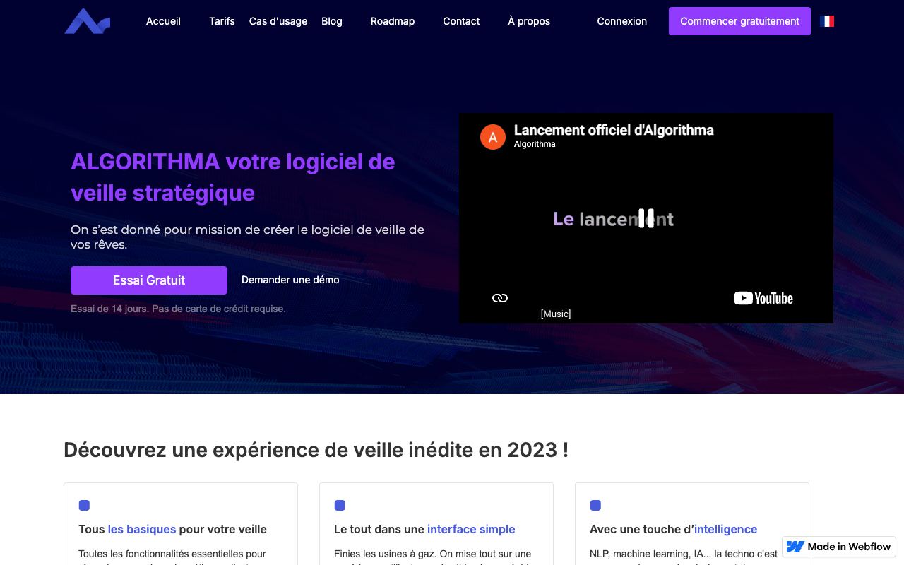 Algorithma — website screenshot
