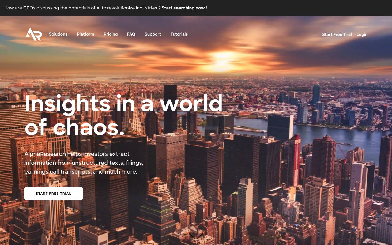 AlphaResearch — website screenshot