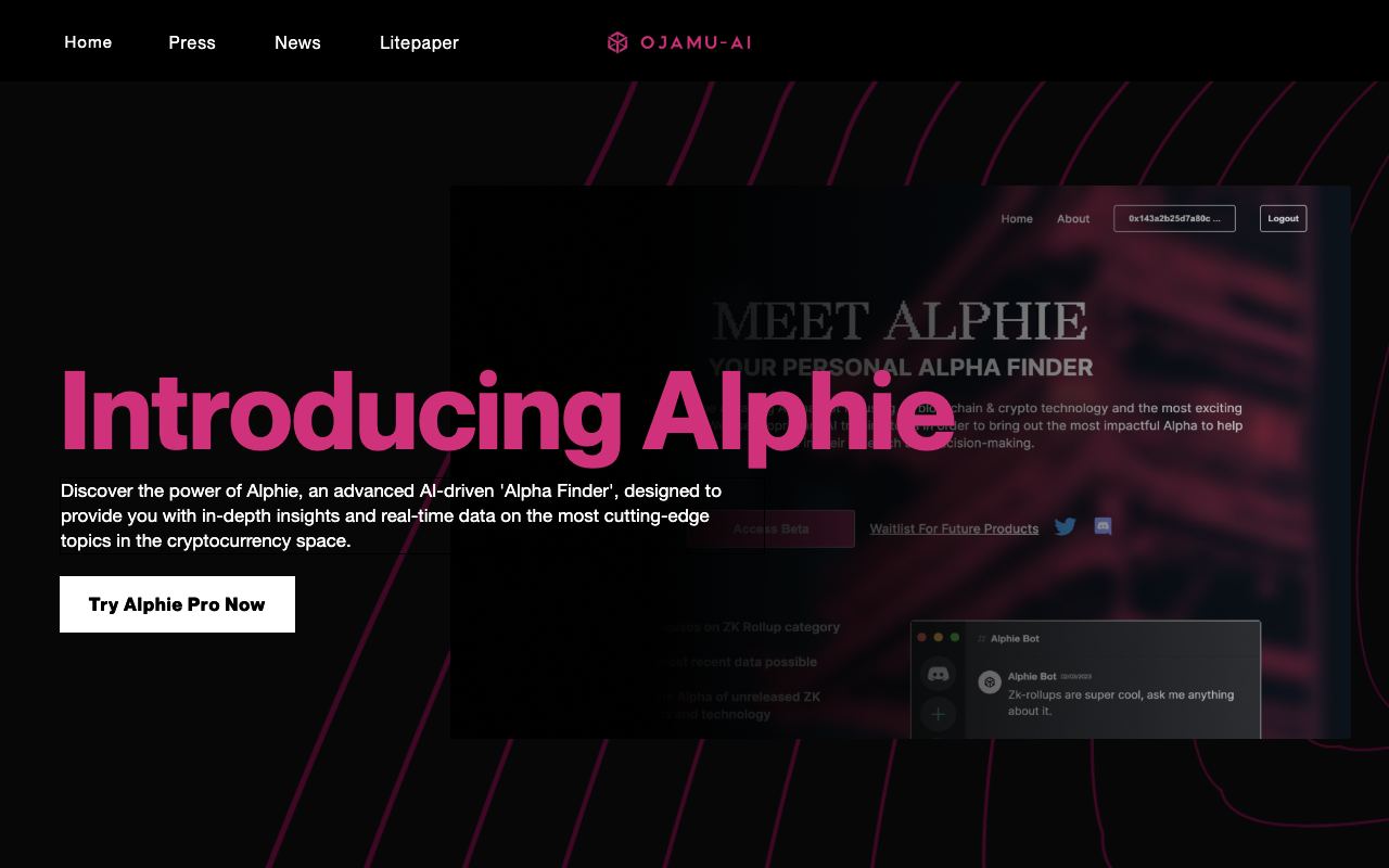 Alphie — website screenshot