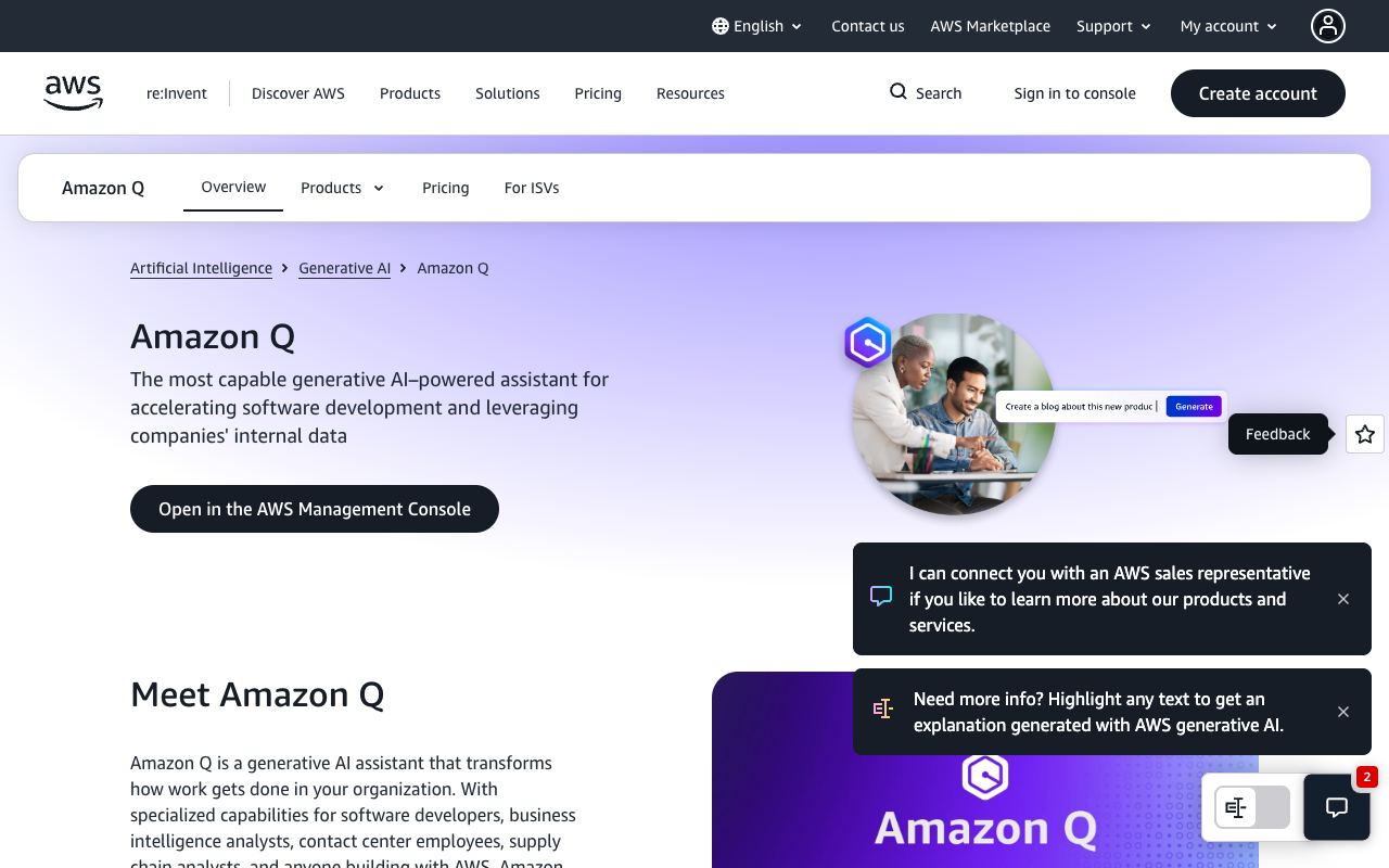 Amazon Q — website screenshot