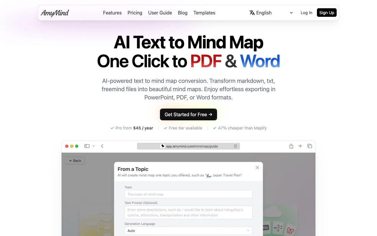 AmyMind — website screenshot