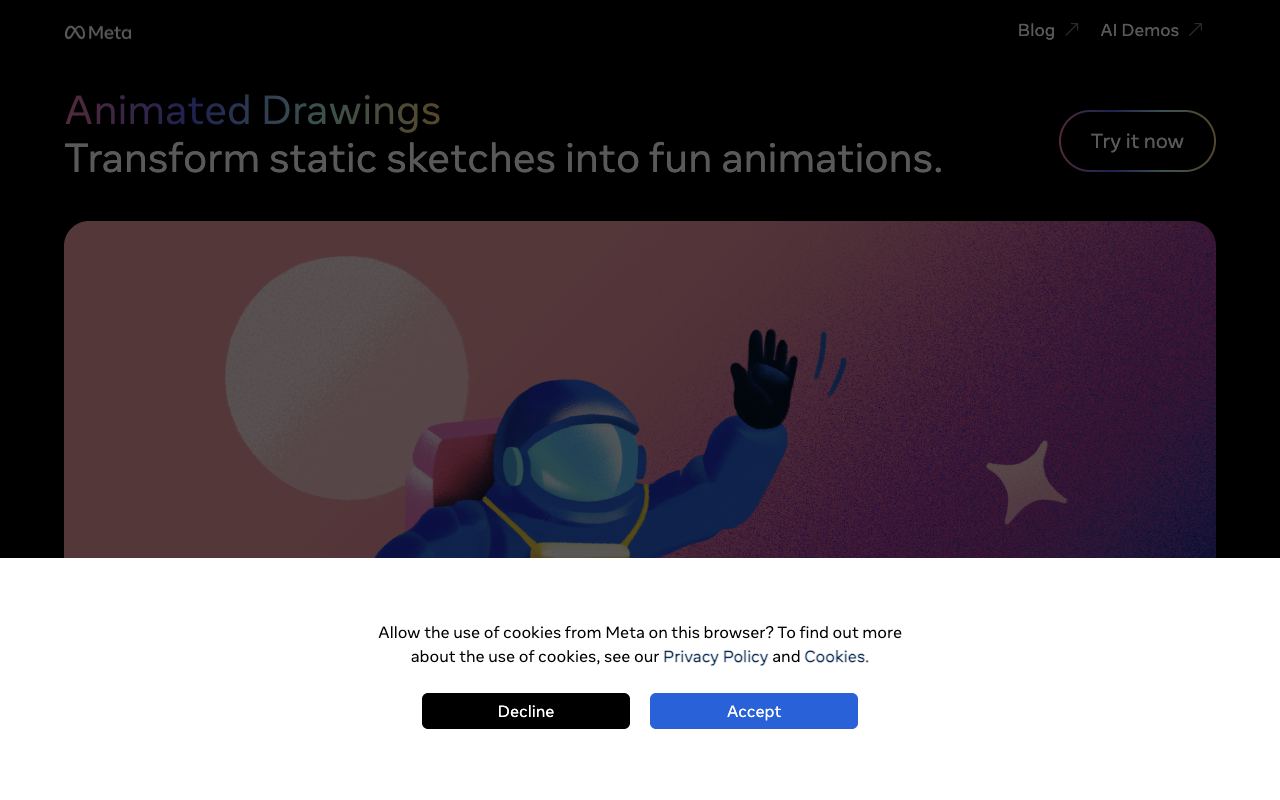 Animated Drawings — site ekran görüntüsü