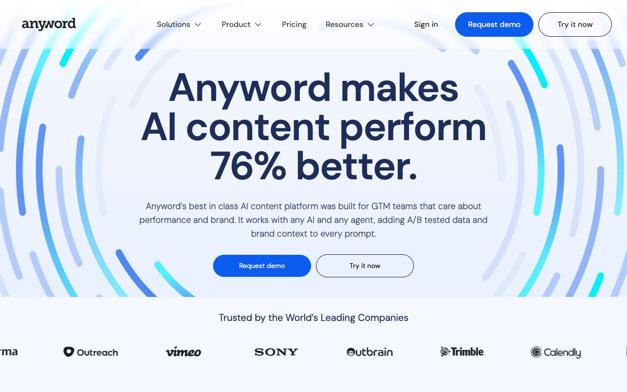 Anyword — website screenshot