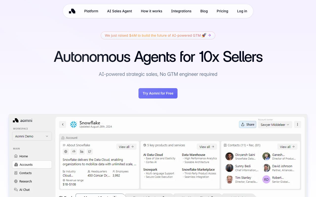 Aomni — website screenshot