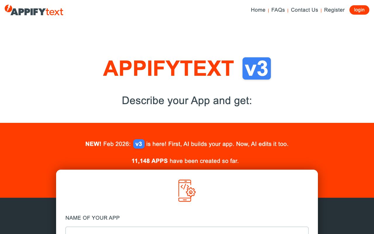AppifyText — website screenshot