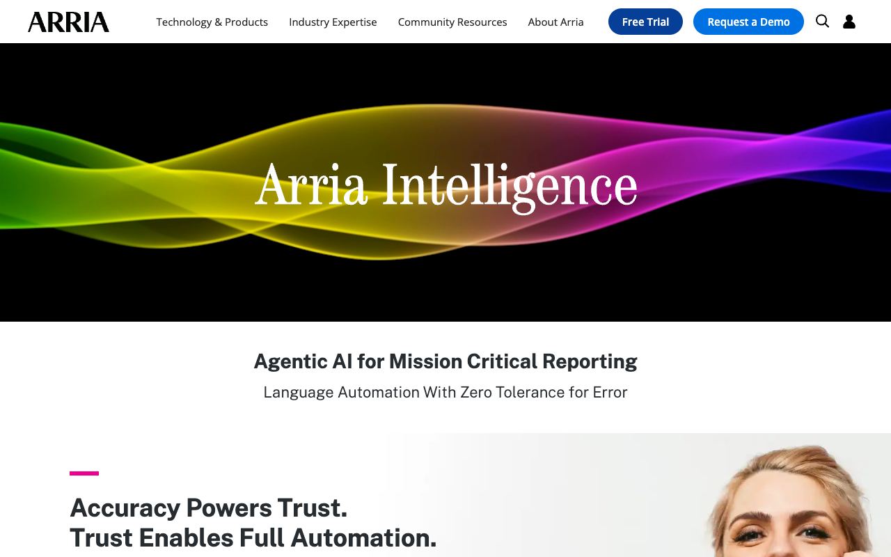 Arria — website screenshot