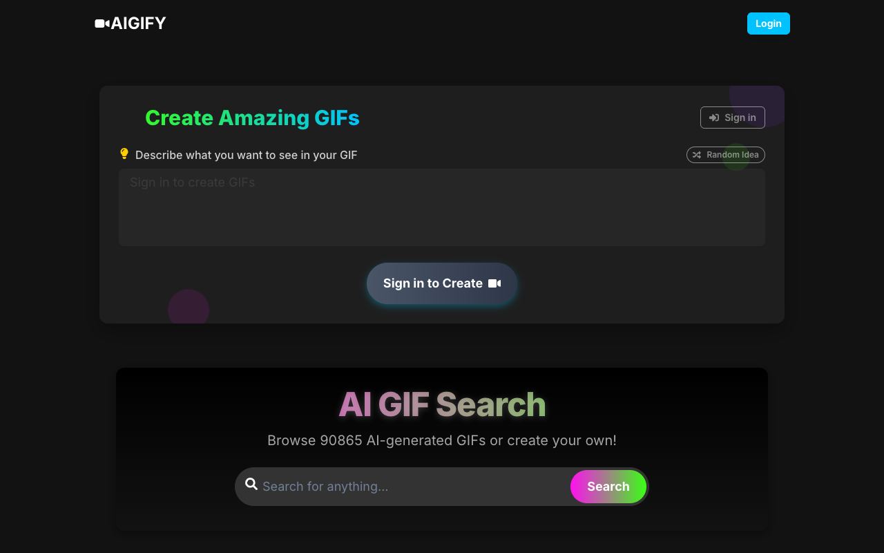 AIGIFY — website screenshot