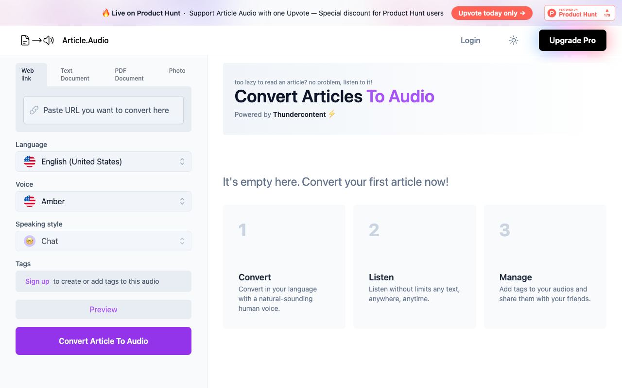 Article.Audio — website screenshot