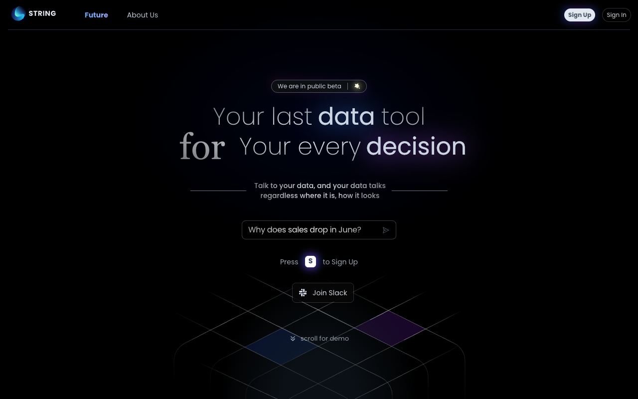Ask String — site ekran görüntüsü