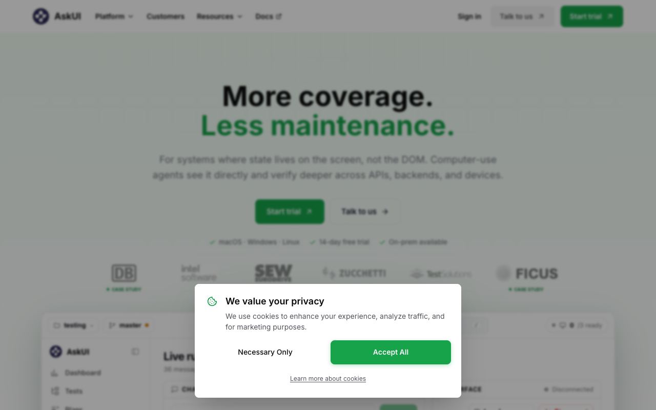 AskUI — website screenshot