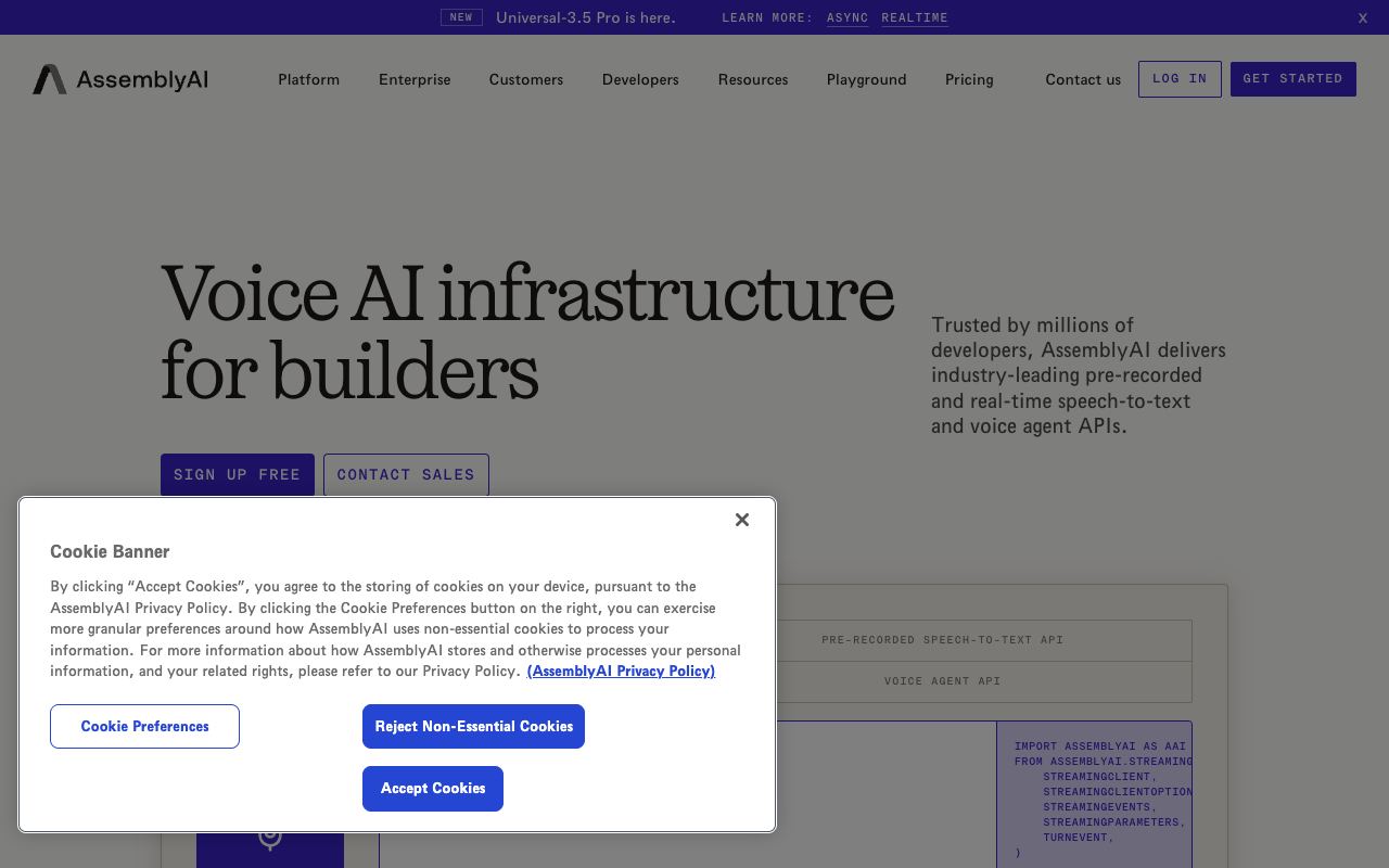 AssemblyAI — website screenshot