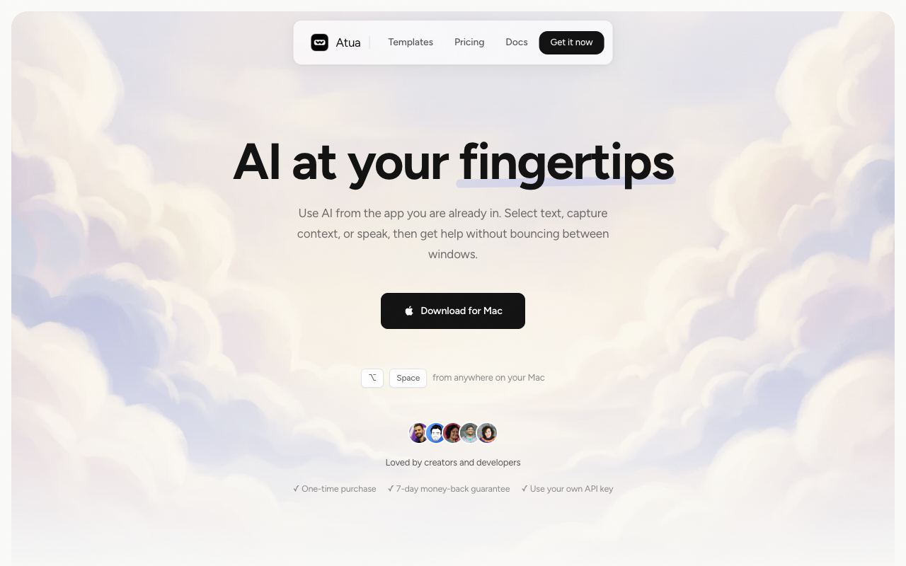 Atua — website screenshot