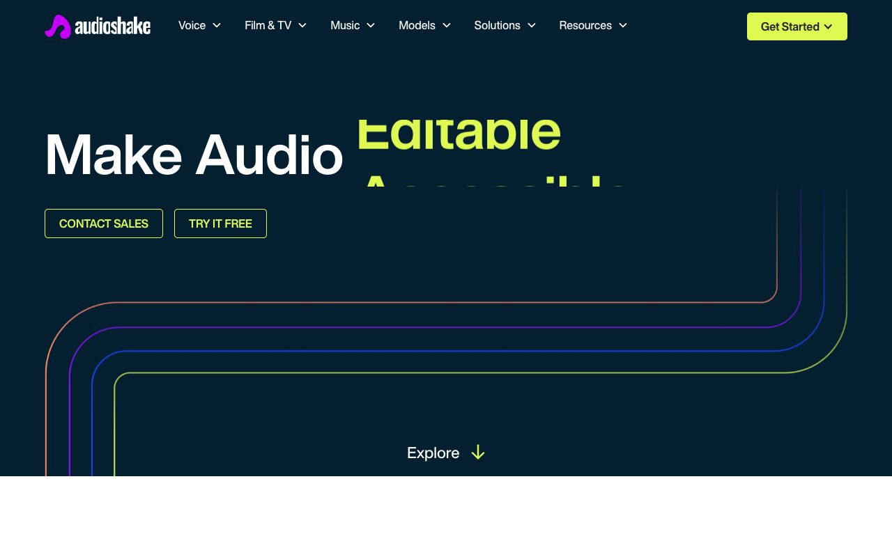 AudioShake — website screenshot