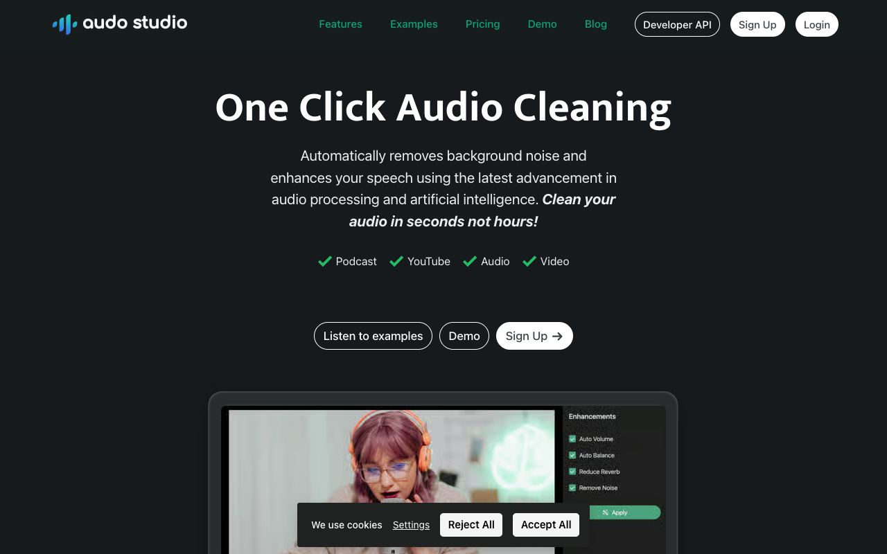 Audo Studio — website screenshot