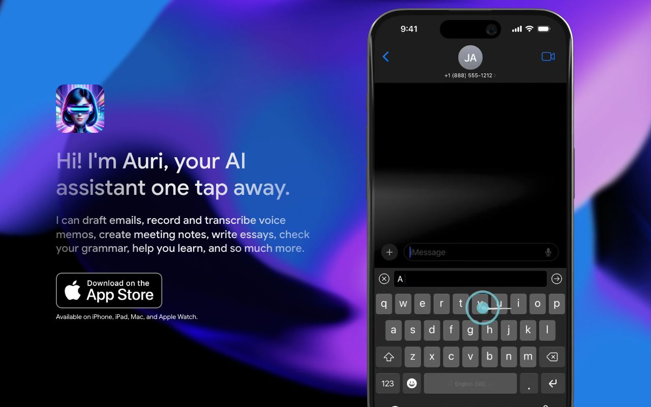 Auri AI — website screenshot