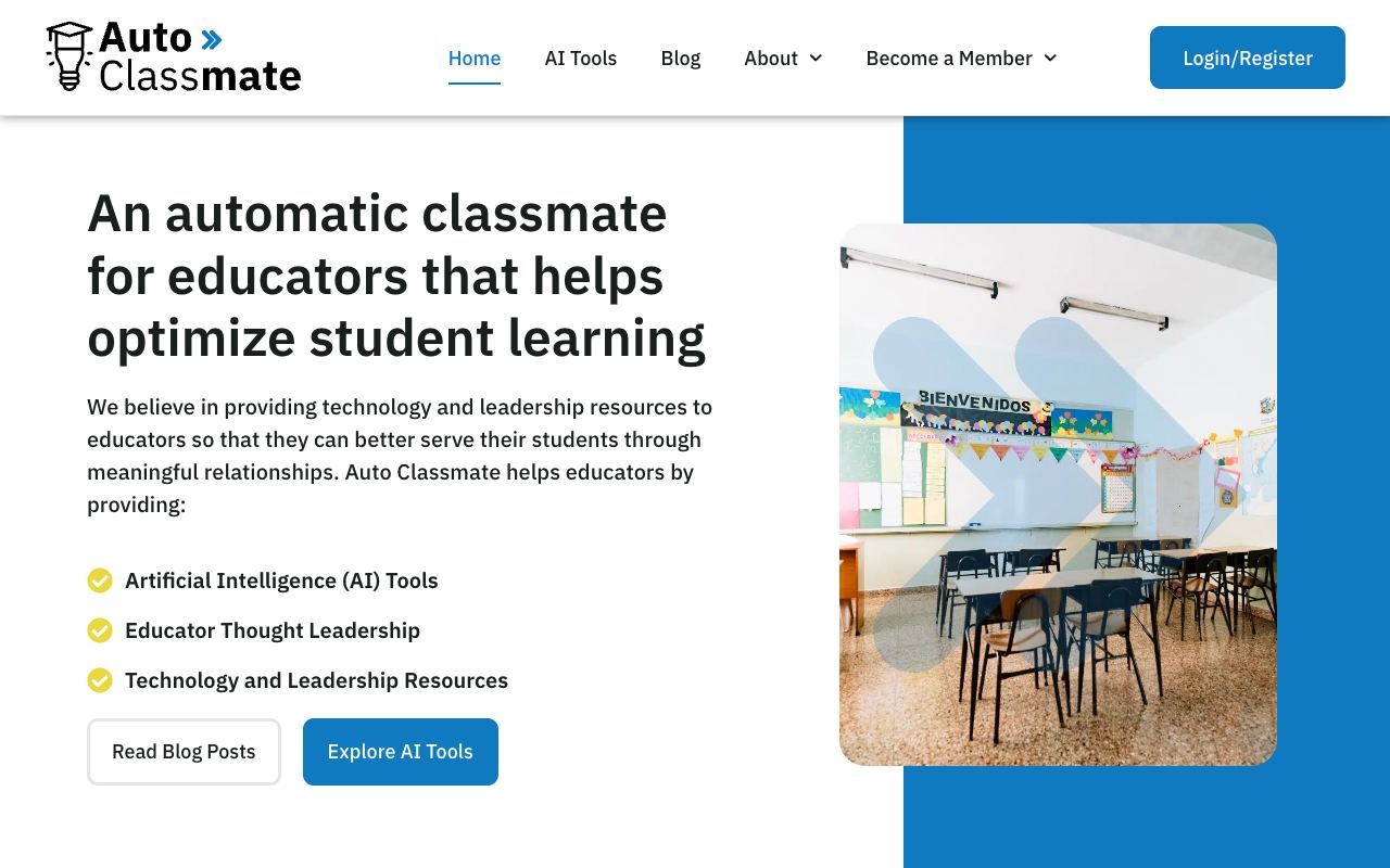 Auto Classmate — website screenshot