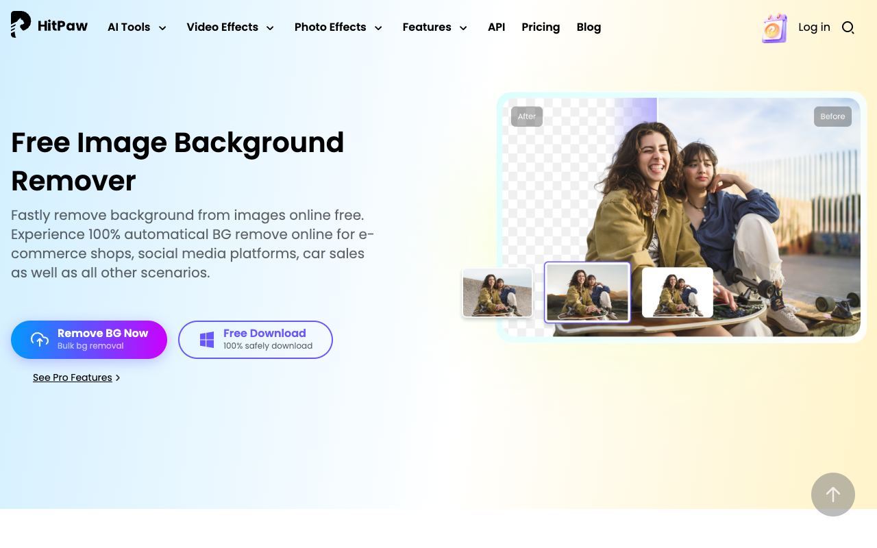 HitPaw Online Background Remover — site ekran görüntüsü