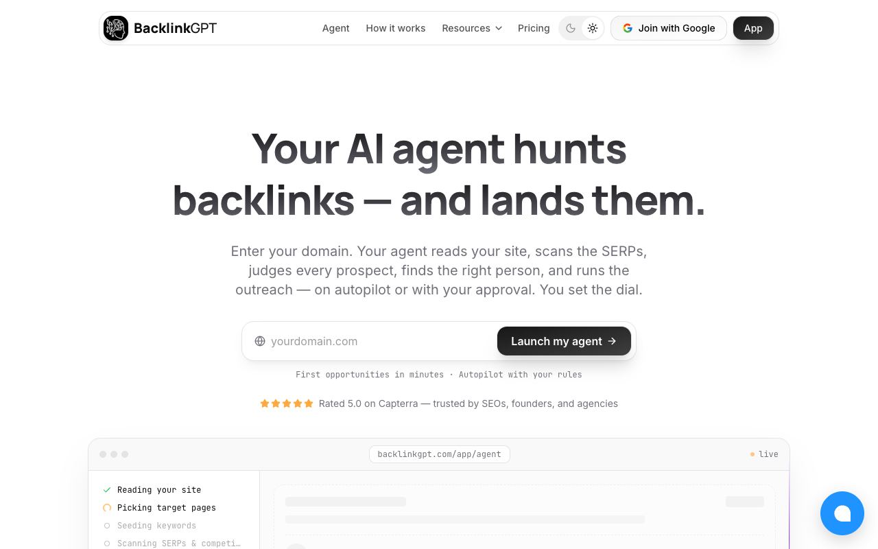 BacklinkGPT — website screenshot