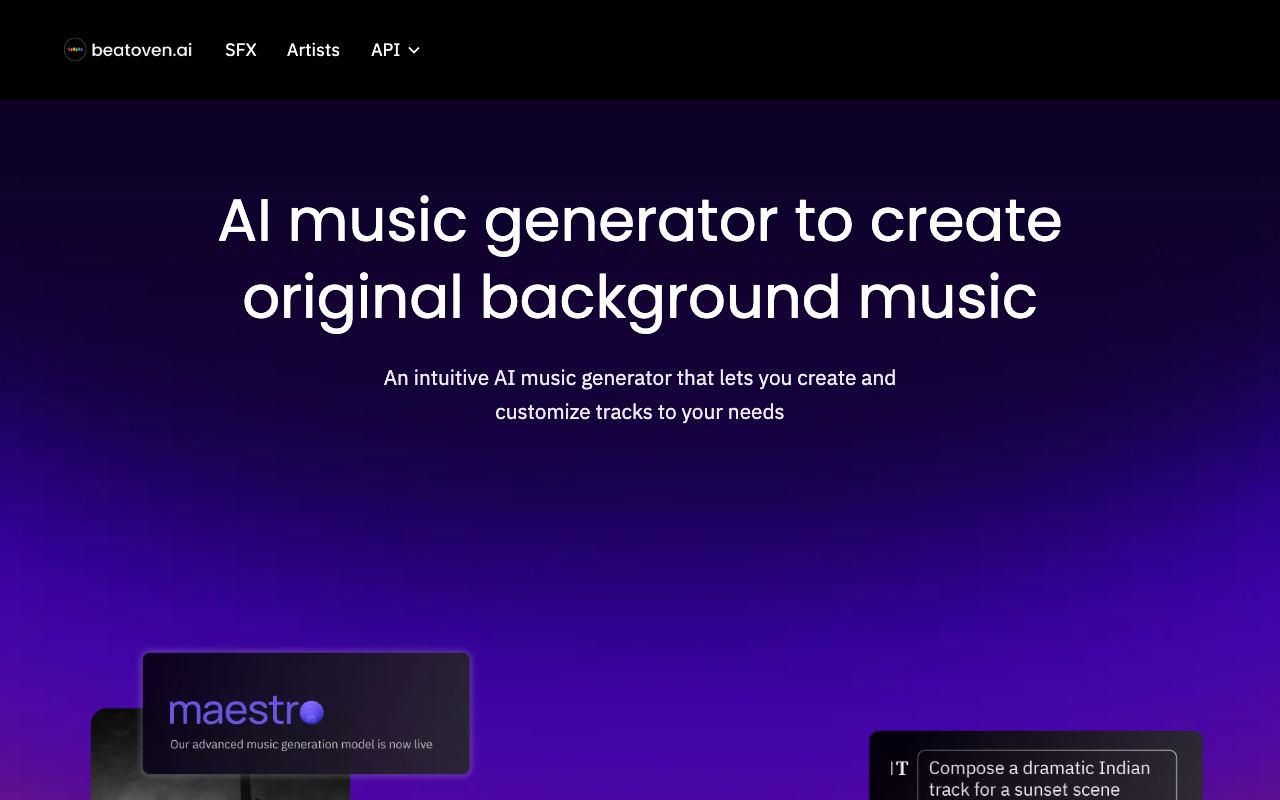 Beatoven.ai — website screenshot
