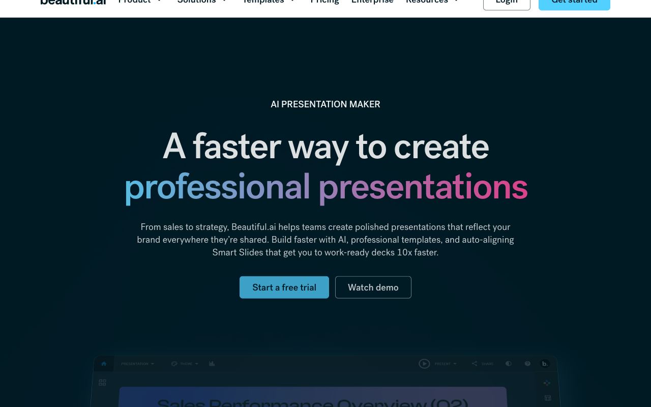 Beautiful.ai — website screenshot