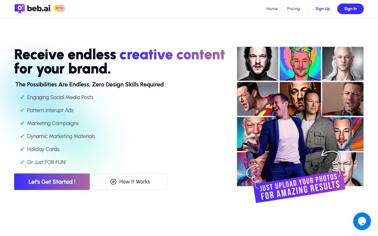 Beb AI — website screenshot