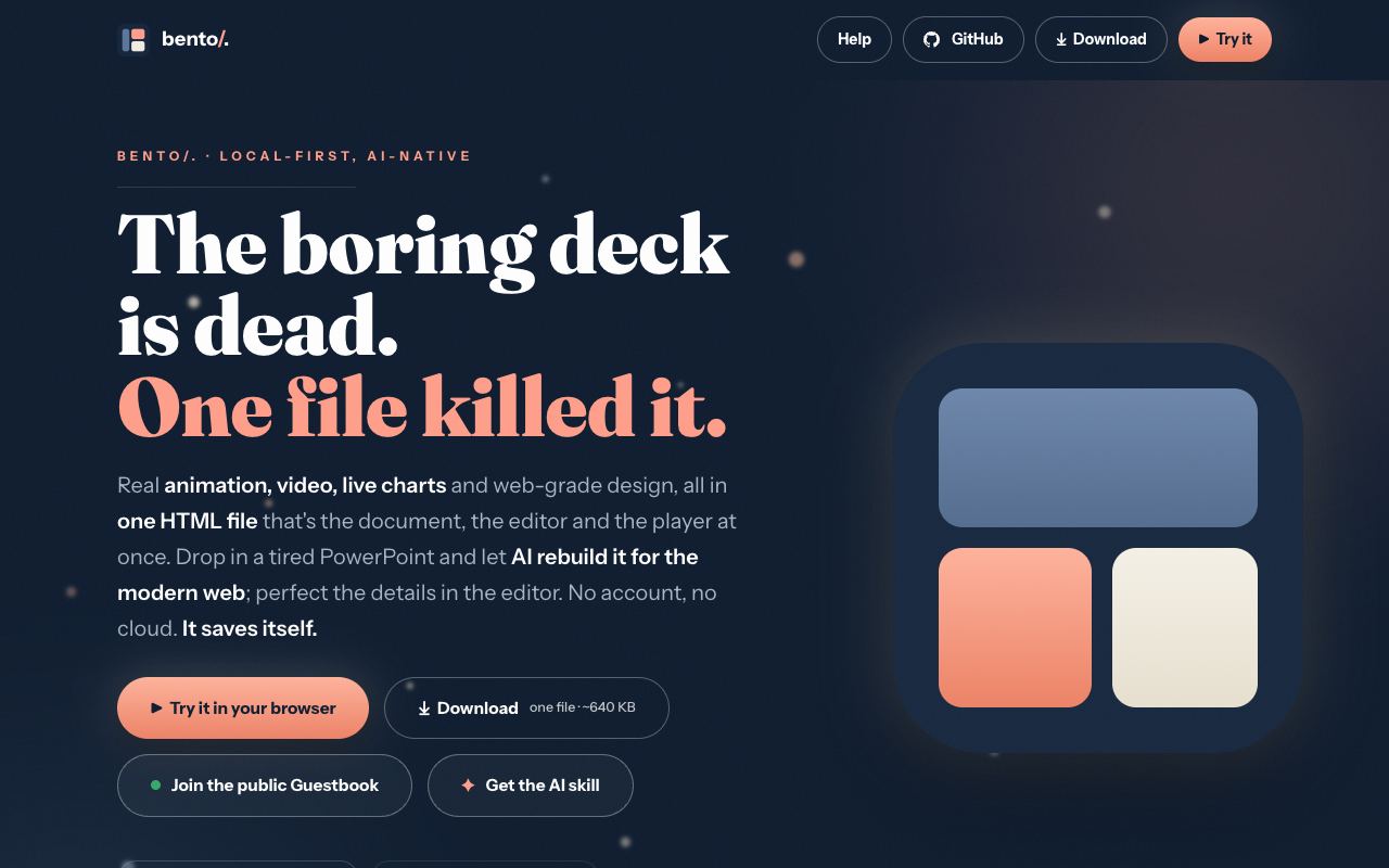 Bento — website screenshot