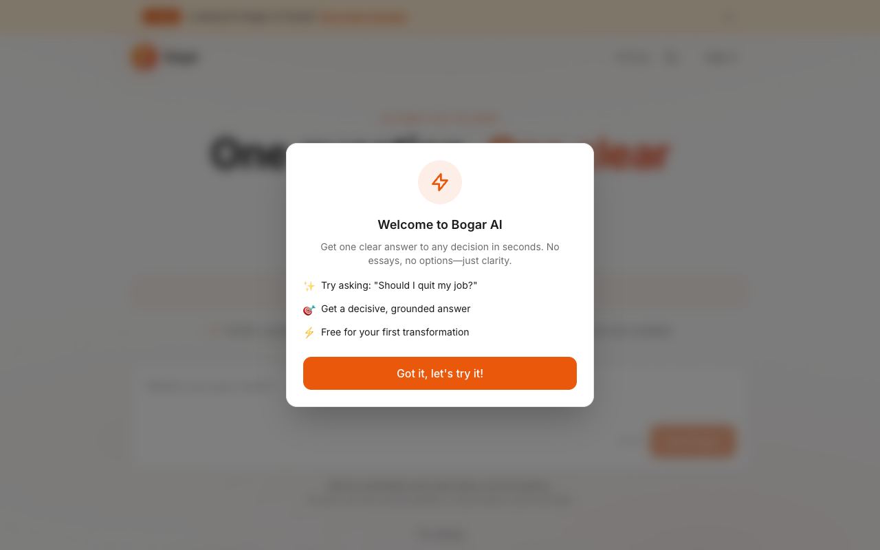 Bogar AI — website screenshot