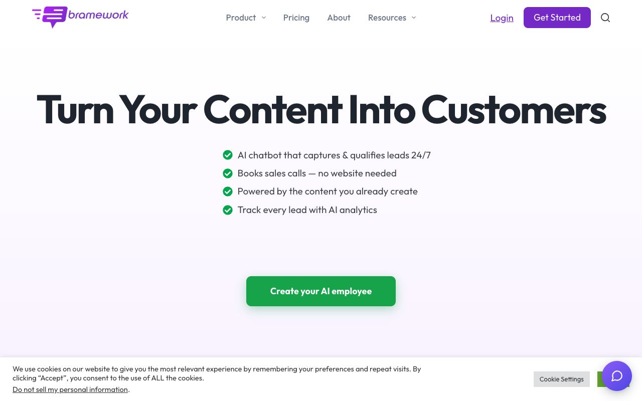 Bramework — website screenshot
