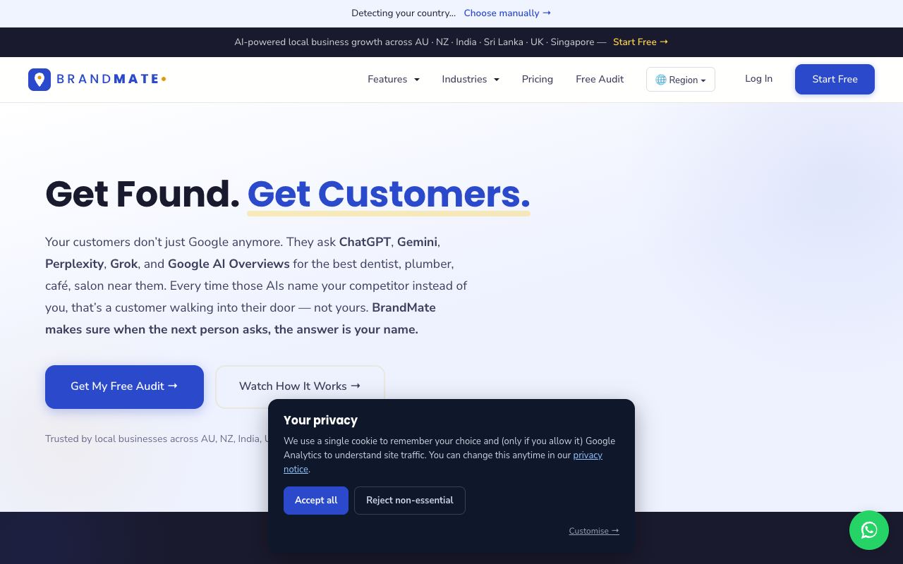 BrandMate AI — website screenshot