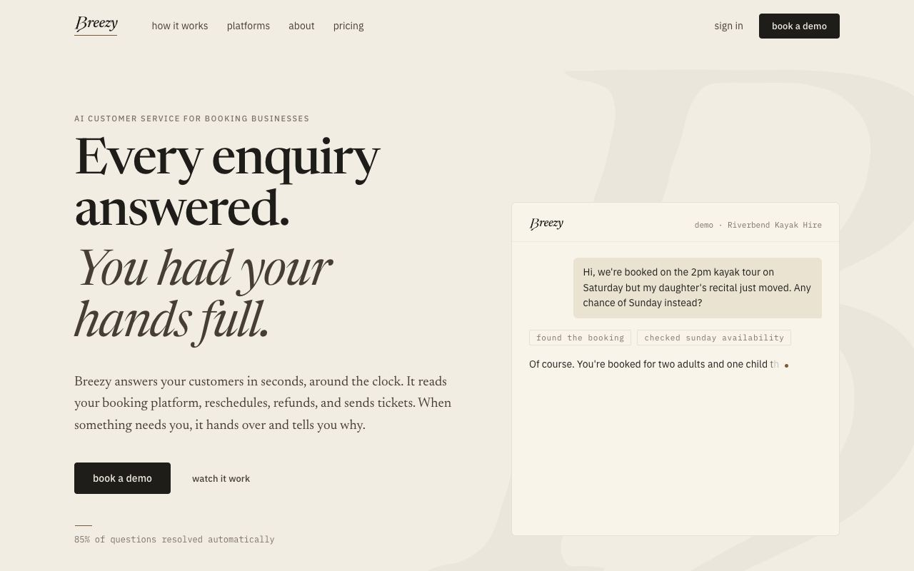 Breezy — website screenshot
