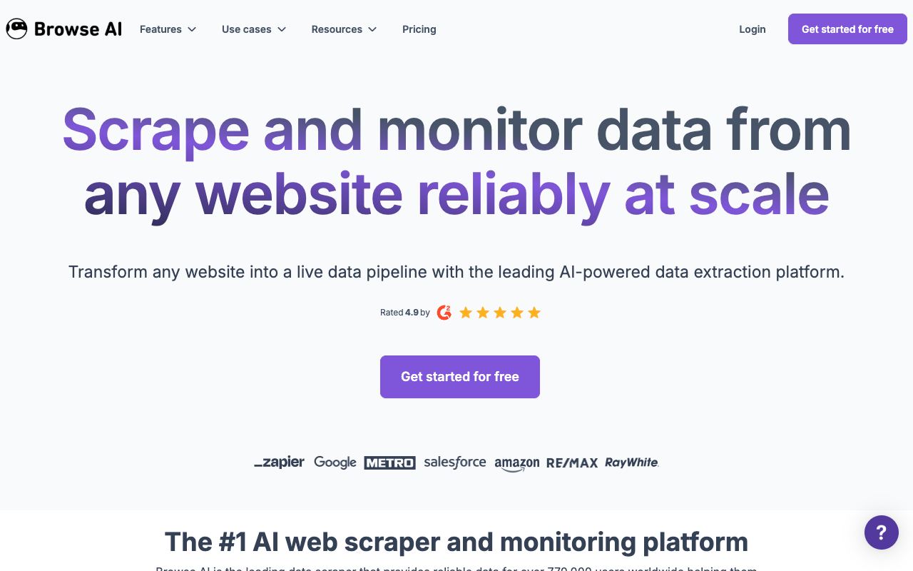 Browse AI — website screenshot