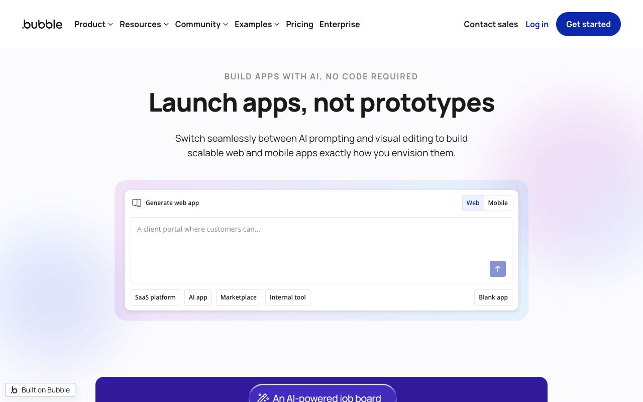 Bubble — website screenshot