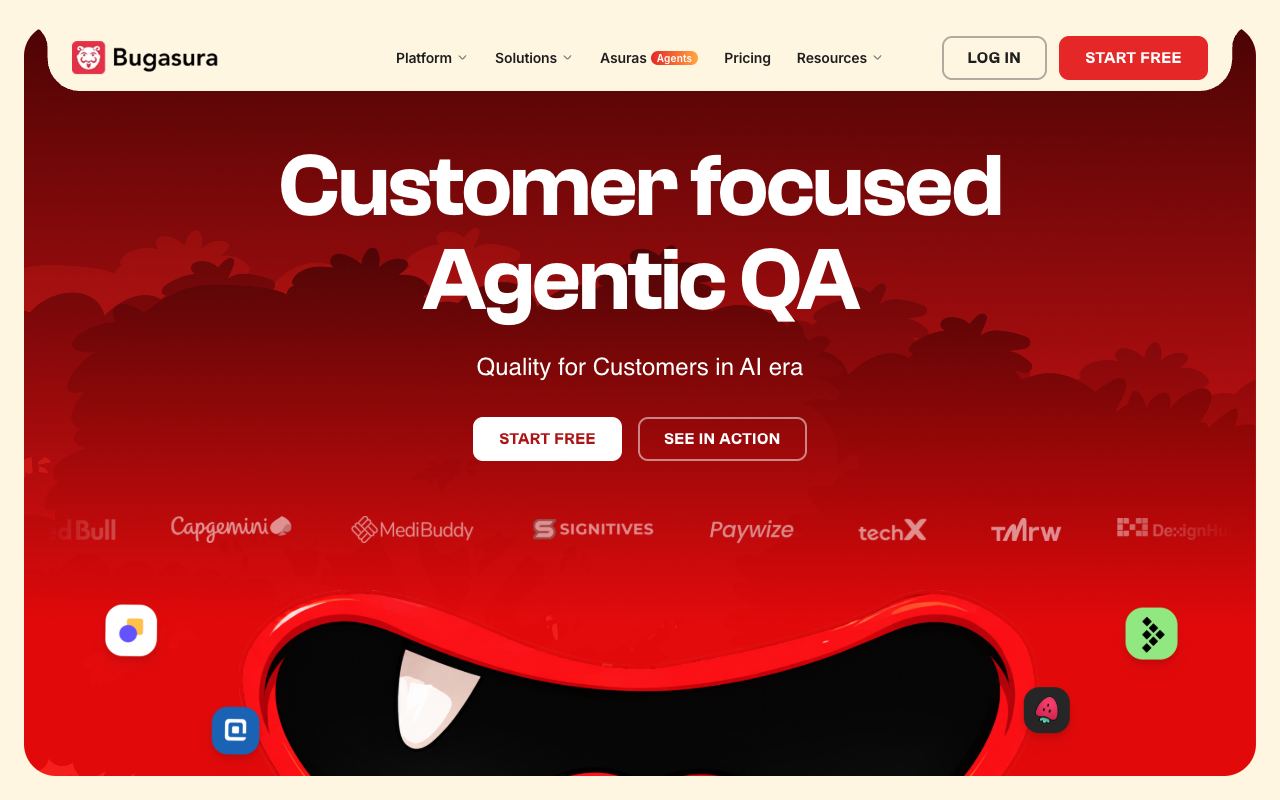 Bugasura — website screenshot