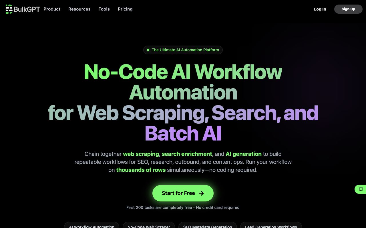 BulkGPT — website screenshot